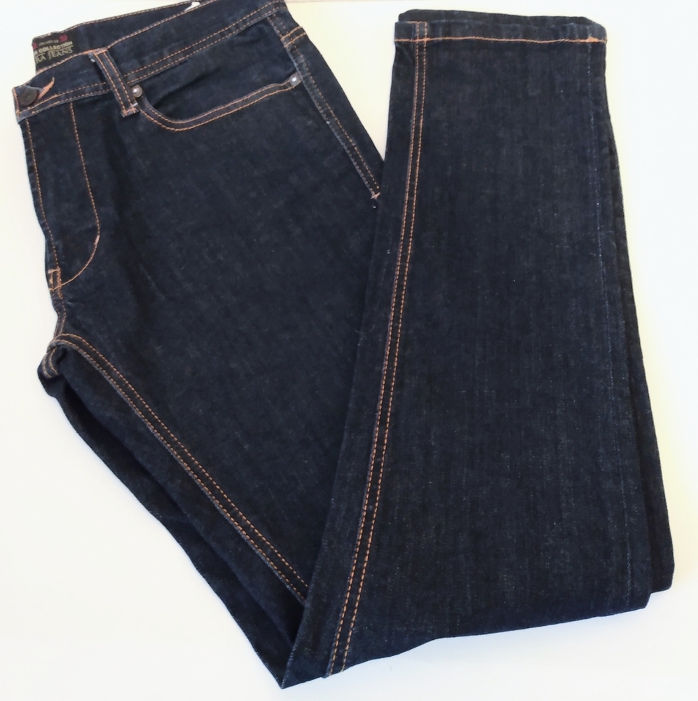 Zara Jeans Collection Blue Denim Button Zip Pockets Stretchy Jeans sz 32
